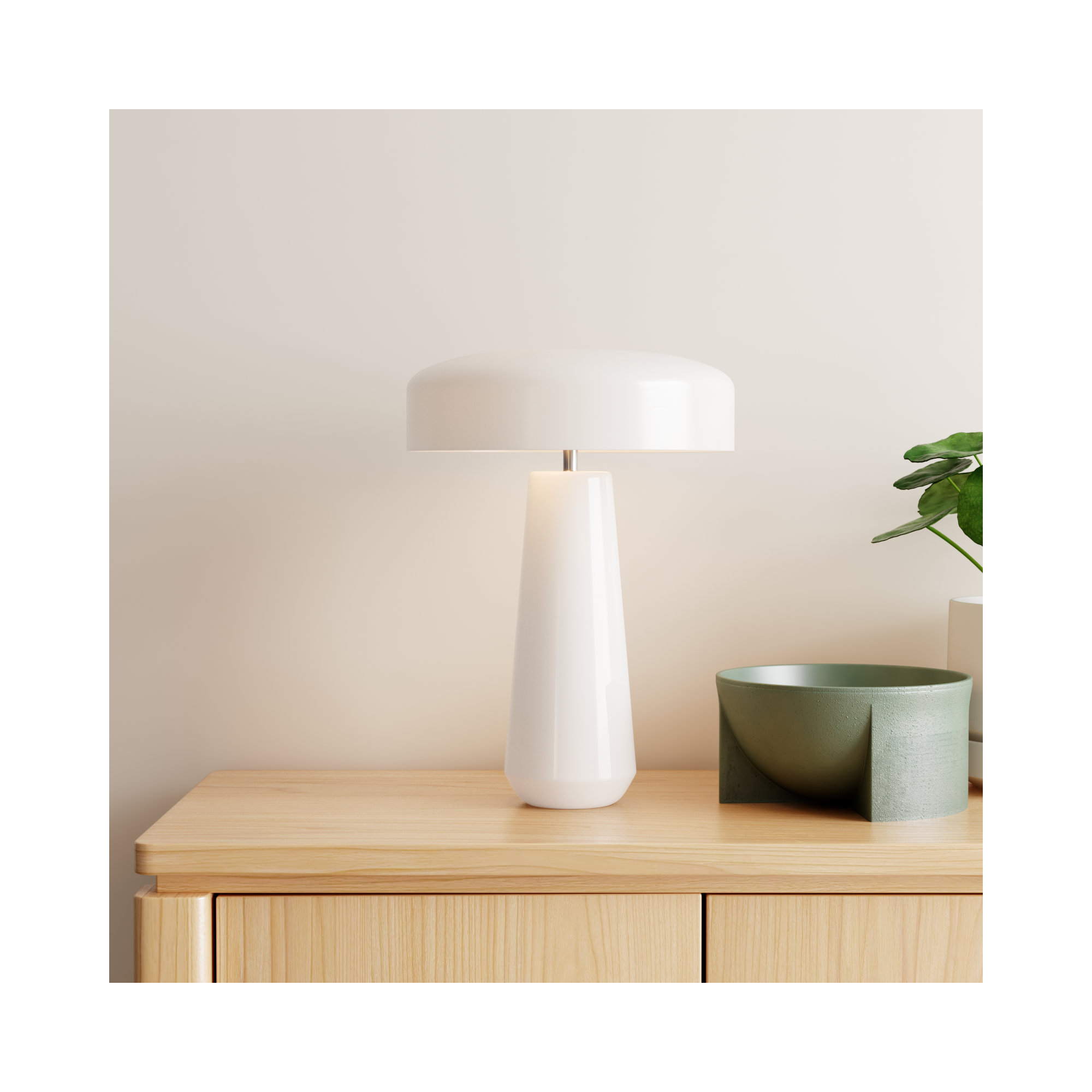 Percy Ceramic Table Lamp, Matte White