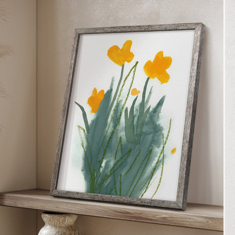 Daffodil Bunch I Framed Print - Solid Wood, 15" H x 12" W