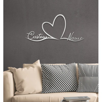 Customized Heart & Love Sign Metal Wall Hanging Décor for Personalized Valentine or Wedding Gift
