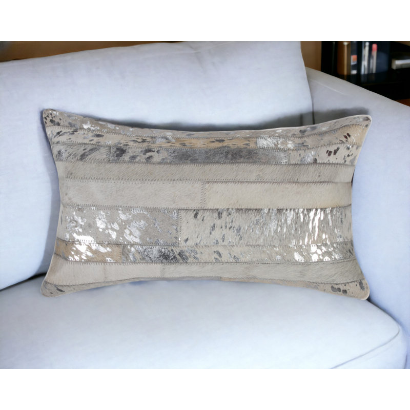 Coussin Torino, H 12 po x l 20 po, Naturel / Or