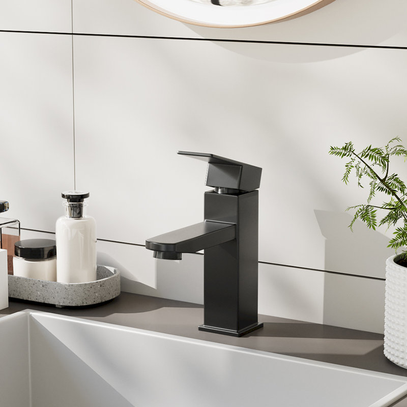 Matte Black Single Handle Stainless Steel Bathroom Tap
