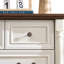 Commode 5 tiroirs l 31,5 po, commode blanche et brune, commode de rangement en bois rustique