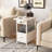 End Table With Charging Station, Narrow Side Table With Drawer And USB Ports & Power Outlets, Dresserdrawer,Side Table,Bed Side Small Space Table With For Bedroom, Closet, Dorm