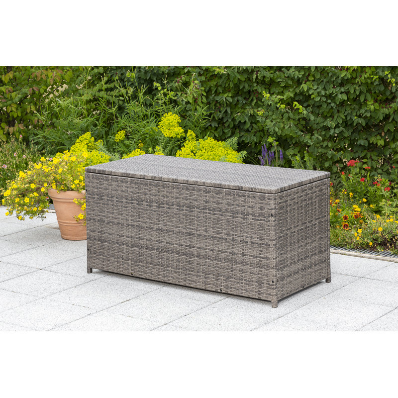 17 Stories Keldin 123cm W Plastic Braid Deck Box in Grey