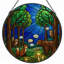 Panneau de vitrail animaux de la forêt 12 "H 12"-948406708