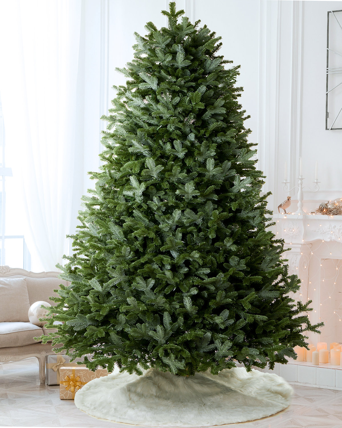 Flocked Pre-Lit Fir Christmas Tree, 7.5'