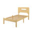 Cadre de lit simple de 35,5 cm (14 po), cadre de lit plateforme avec tête de lit et base en bois massif, support à lattes métalliques, aucun sommier requis, montage facile-353392664