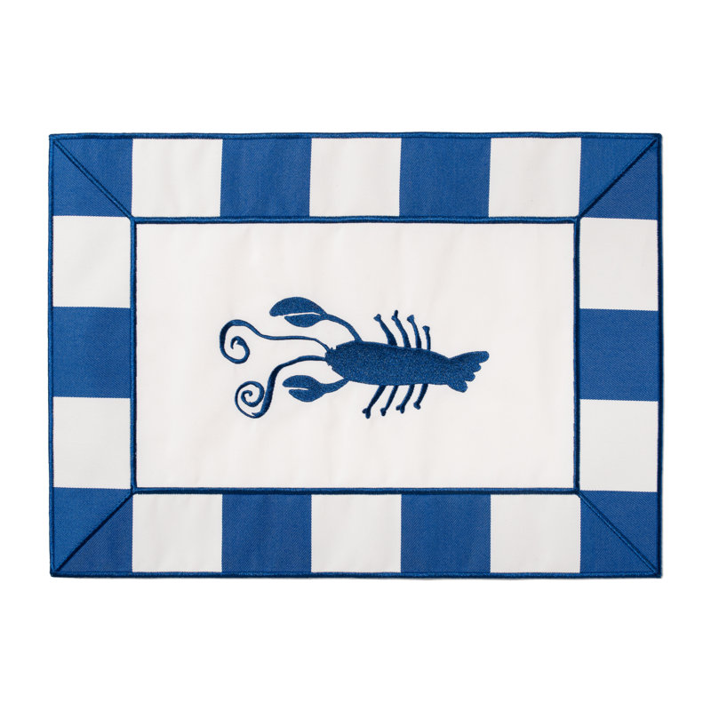 Placemat, Blue/White