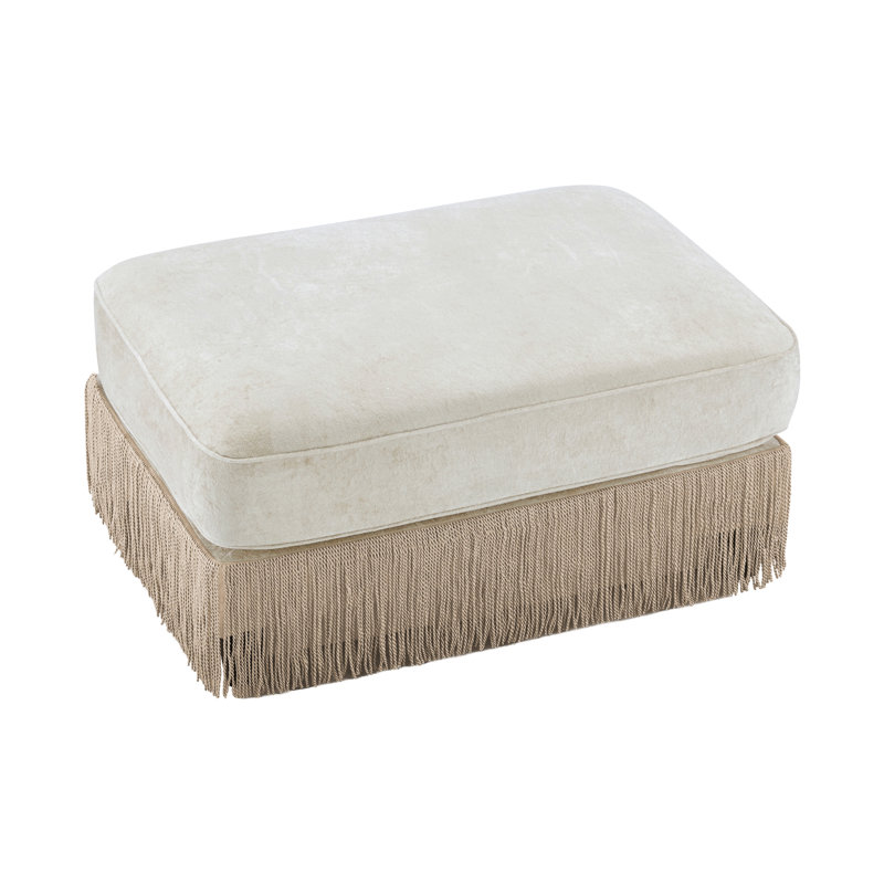 Repose-pieds en velours, Beige