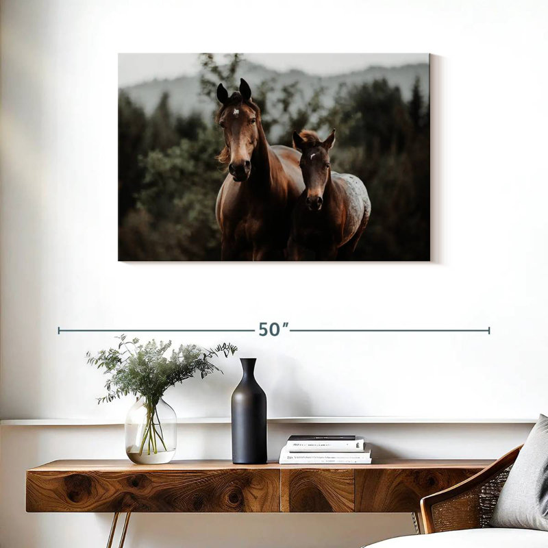 Cheval et poulain, H 24 po x l 36 po