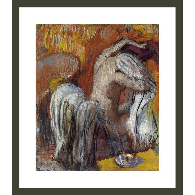 «Woman Drying Herself» par Edgar Degas, impression giclée encadrée, H 26,81 po x l 23,5 po