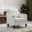 Fauteuil rembourré avec accoudoirs carrés et capitonnés-579925322