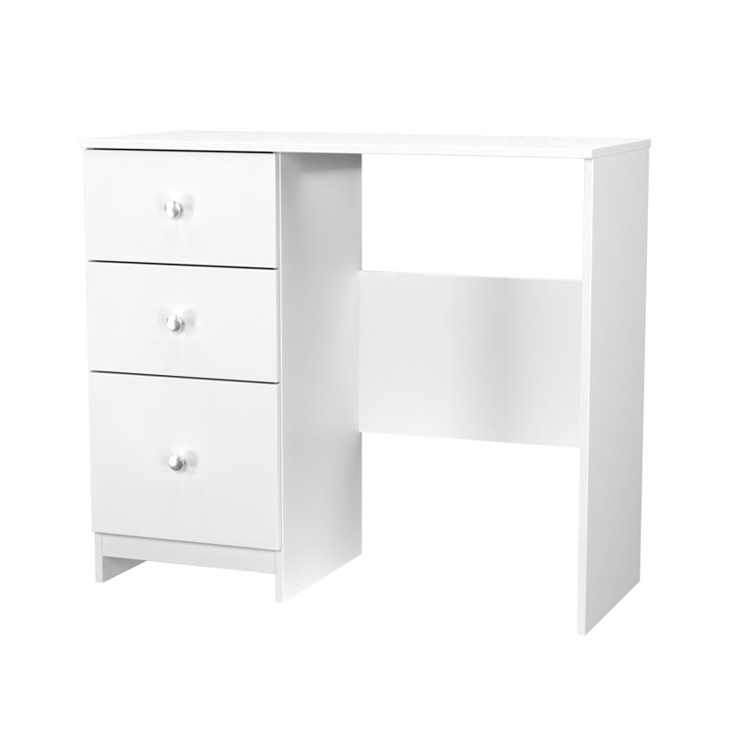 Borth 3 Drawer Vanity (Ready Assembled), White Gloss/White