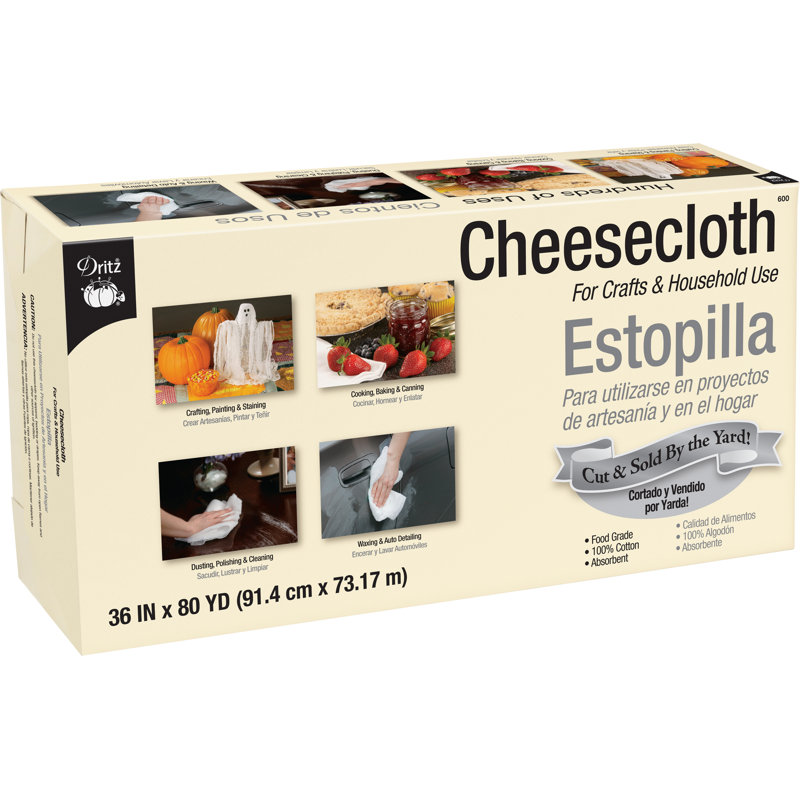 Dritz Cheesecloth for Craft & Household Use, 36" x 80-Yards, White