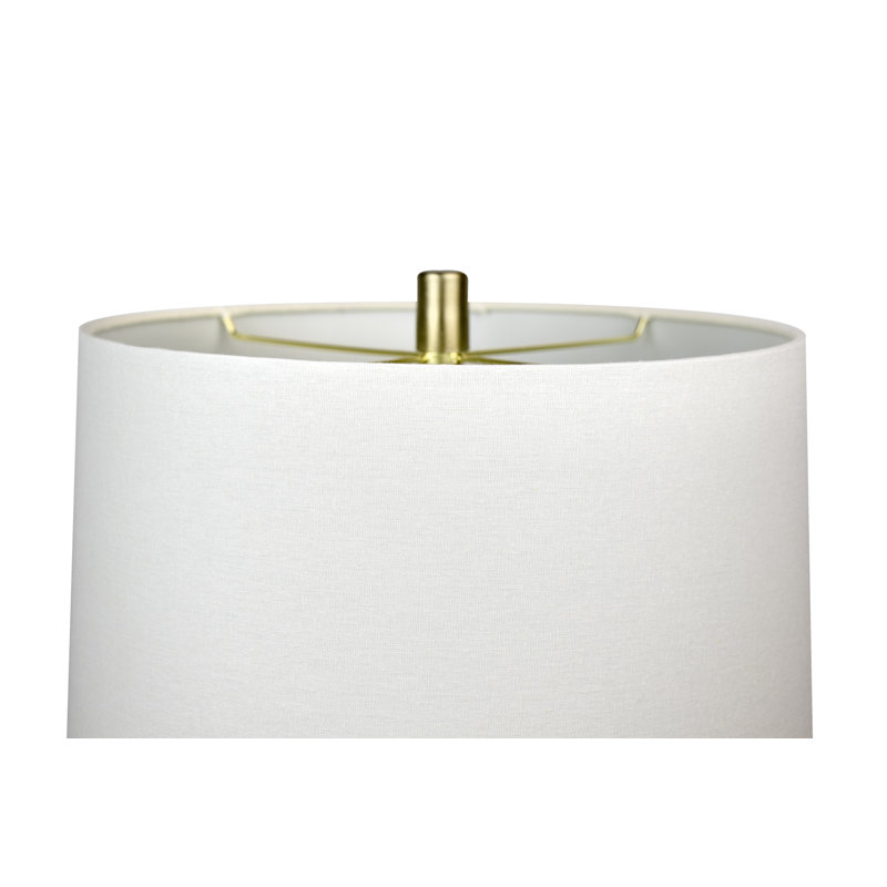 Ensemble de lampes de table standard 29,5 po Calesha, Lin blanc cassé, Plaqué or