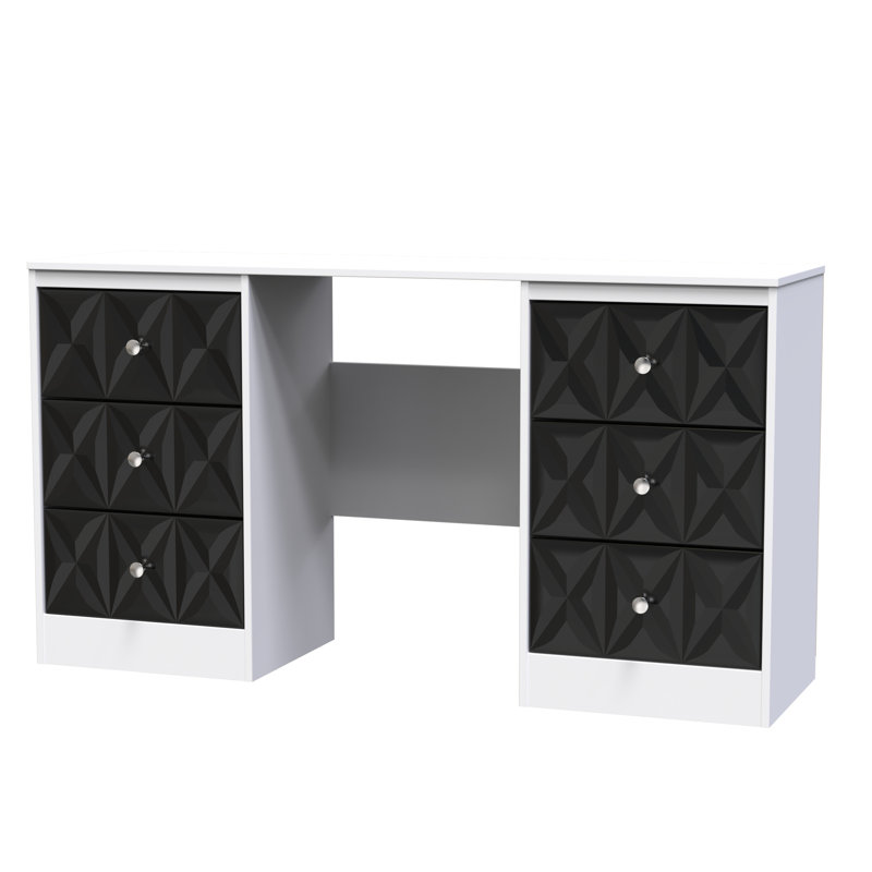 Ceinwen Dressing Table, Deep Black/White