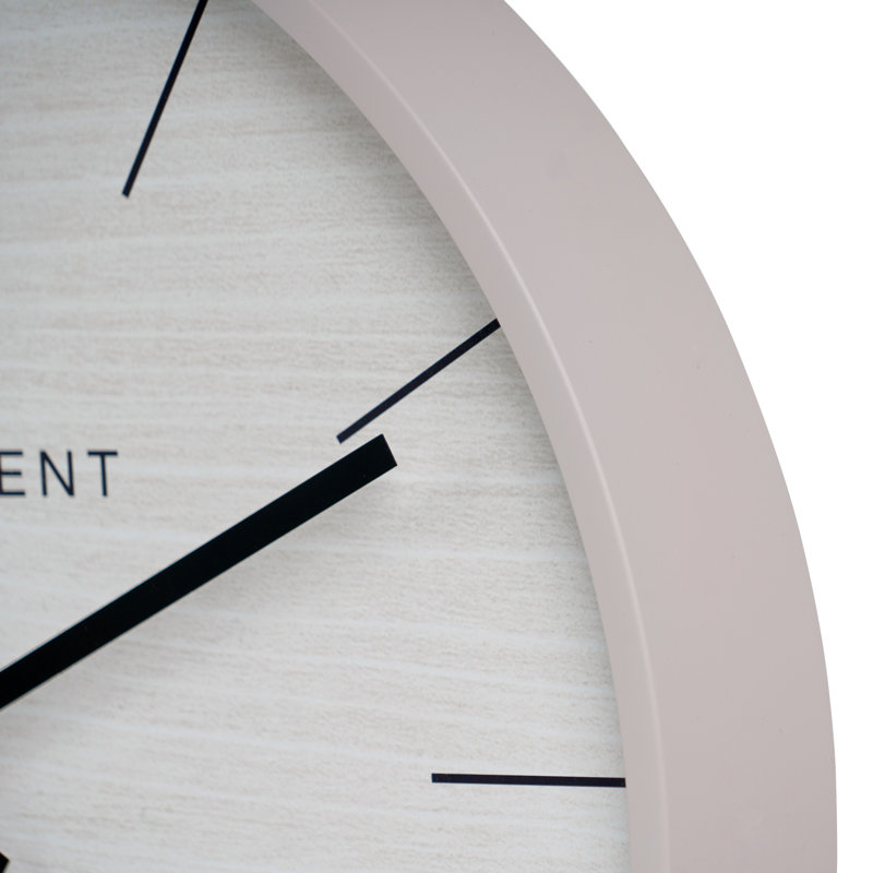 Horloge murale en métal, Gris clair / Blanc