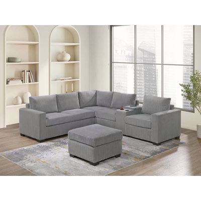 Ensemble de canapé modulaire en tissu et en tissu 4 pièces