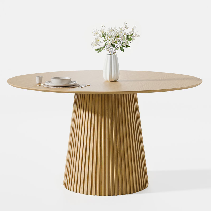 Table de salle à manger ronde en bois massif, H 29,3 po x L 52 po x l 52 po, Chêne