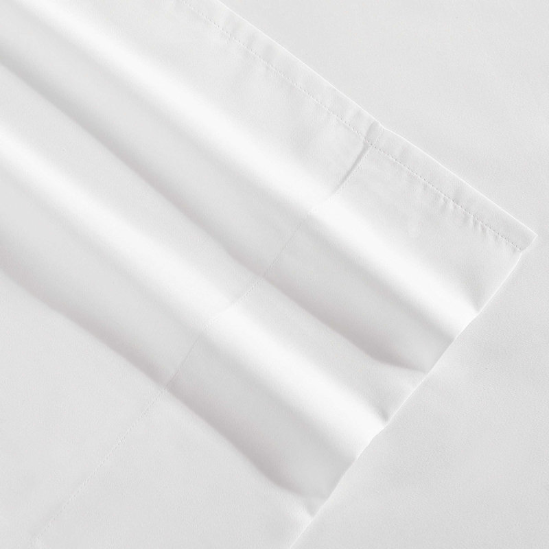 Vera Wang T1000 Sateen Solid CVC Sheet Set, King Sheet Set + 2 King Pillowcases, White