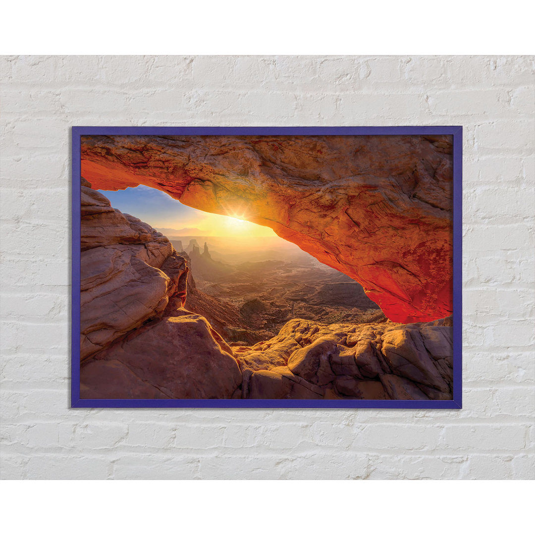 Sonne bricht durch den Red Rock Canyon Gerahmter Druck