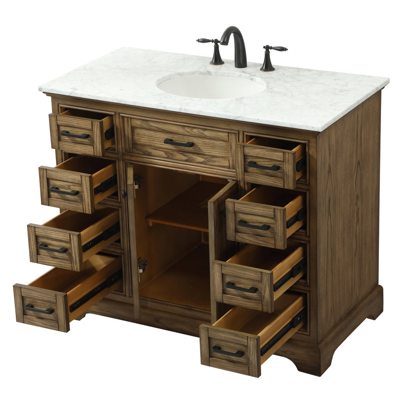 Ensemble de meuble-lavabo simple 42 po Hermes, Brun foncé