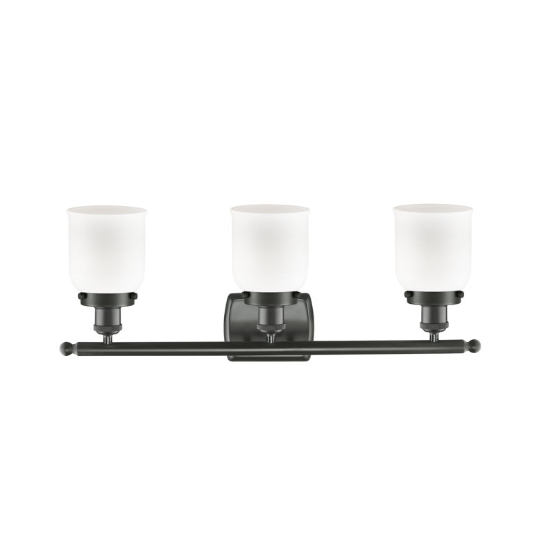 Éclairage pour meuble-lavabo 3 lumières 26 po Ballston Urban Bell, Bronze huilé, DEL, Blanc mat