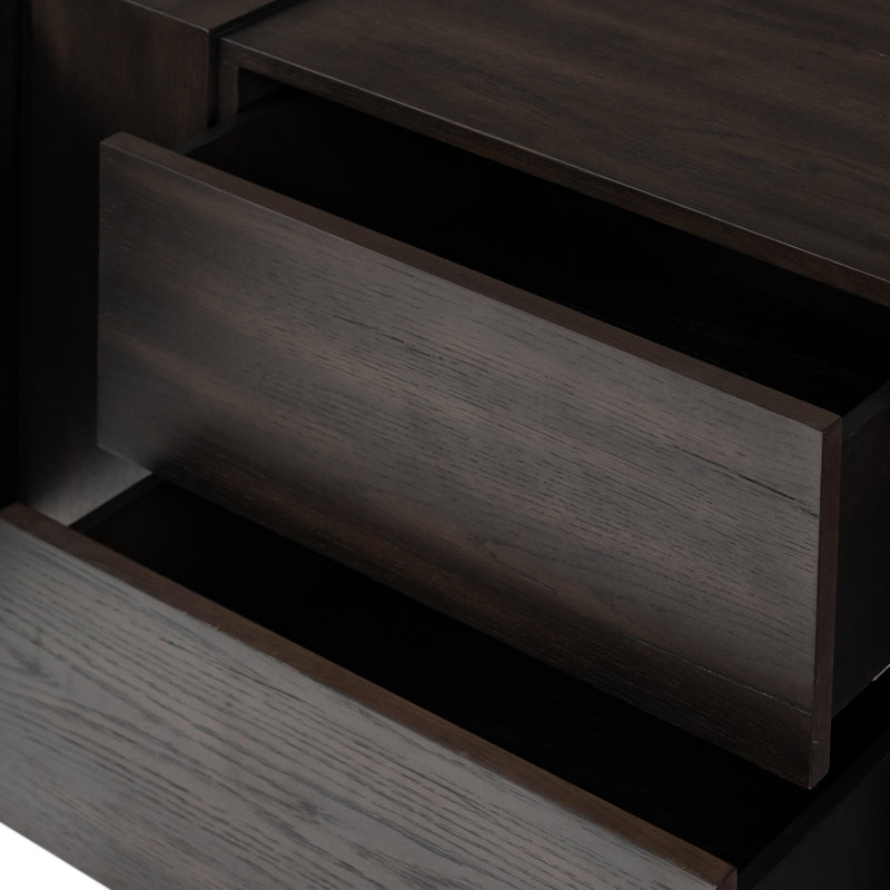 Fisher Media Console, Smoked Black Veneer
