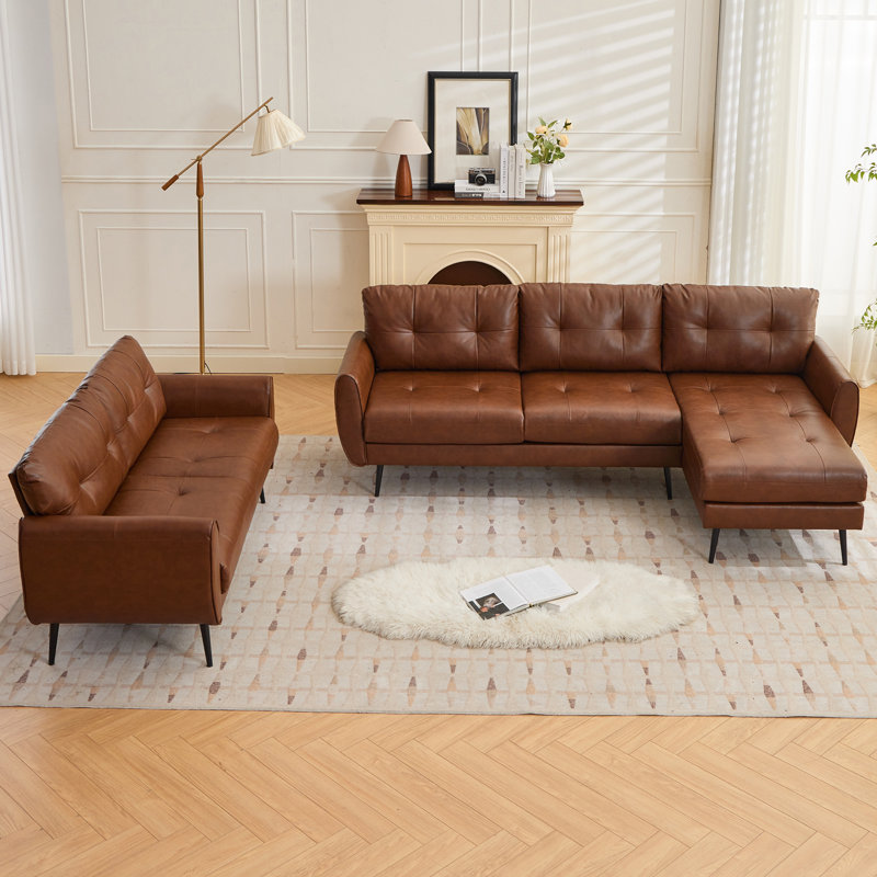 3 - Piece Living Room Set, Brown