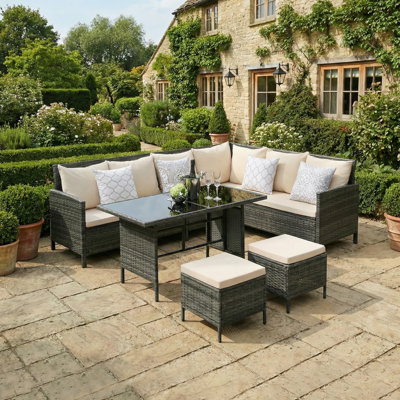 Kissner Rattan 7 - Person Seating Group