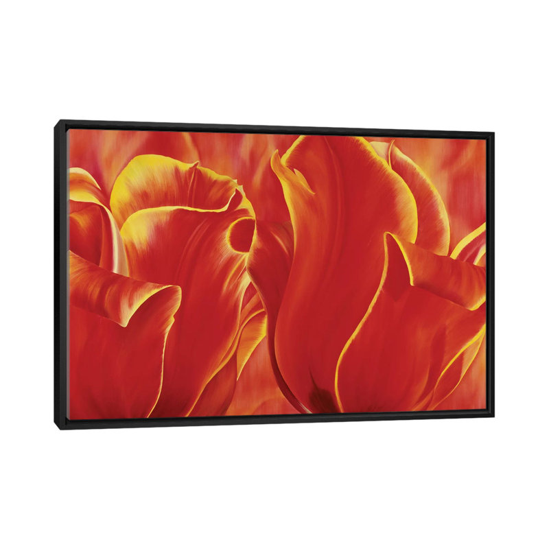 « party tulip ii », impression sur toile, H 18 po x l 26 po x P 1,5 po, Toile avec cadre noir, Pas de tapis