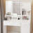 Sophisticated Vanity Desk With Multifunctional Storage And Adjustable Lighting-251142218