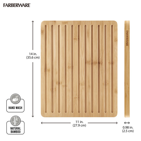 Farberware 11-inch x 14-inch Thick Bamboo Cutting Board with