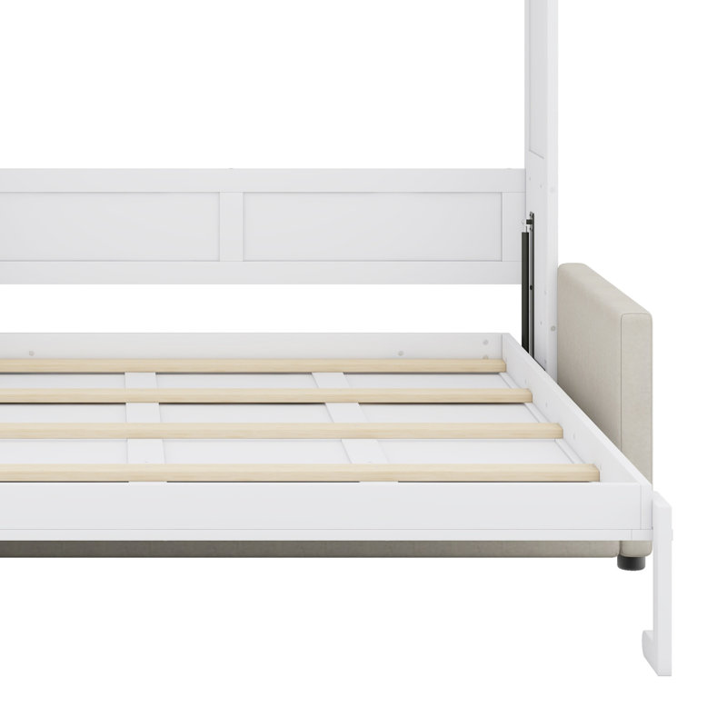 Murphy Bed Wall Bed With Sofa And Shelves, White