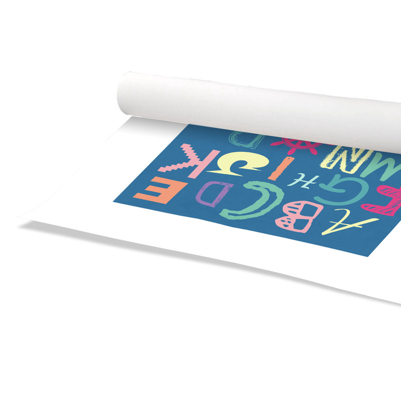 Alphabet imprimé sur papier, H 16 po x l 12 po x P 1 po, Papier