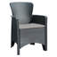 Grey Rattan Coffee End Table & 2 Chair Set Outdoor Dining Bistro Garden Balcony