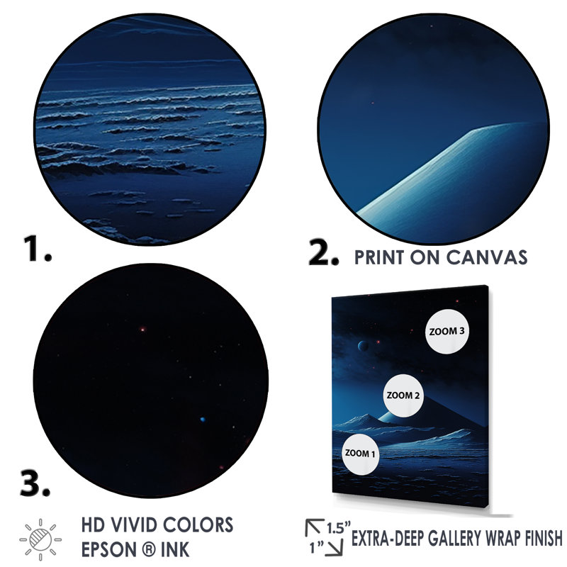 Paysage lunaire volcanique I, Cadre flottant noir, 40" H x 30" W