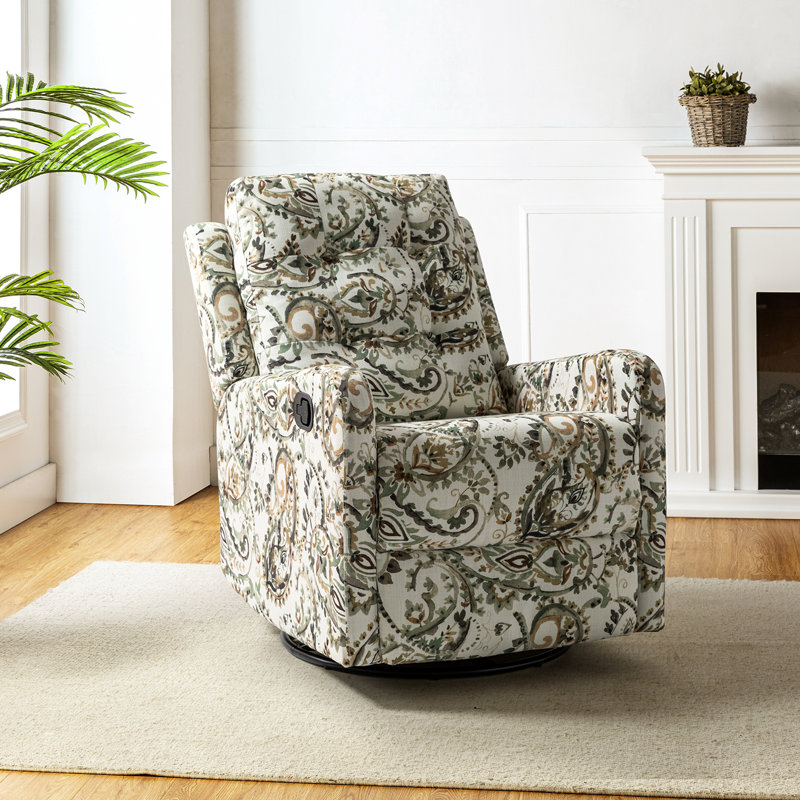 Prescot 26.8" W Swivel Glider Recliner, Sage Polyester Blend