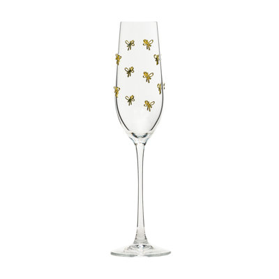 10 Strawberry Street Gold Bow Glassware, Flute