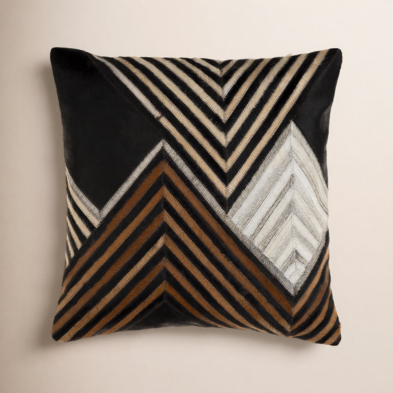 Coleridge Reversible Throw Pillow, Black/Brown Chevron, Pillow Cover Only - No Insert