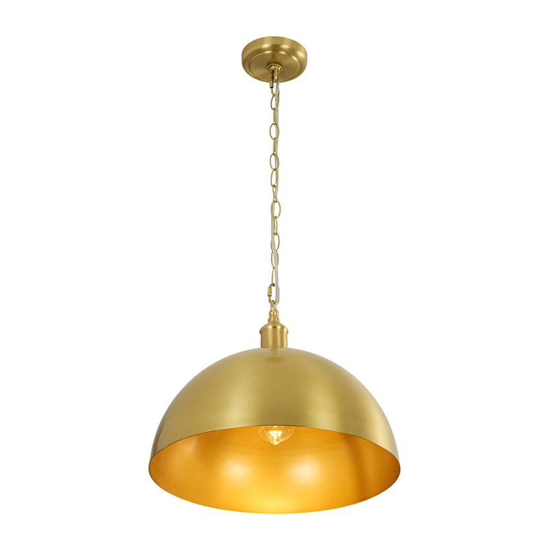 Luminaire suspendu en forme de dôme 1 lumière, H 12,2 po x l 15,7 po x P 15,7 po