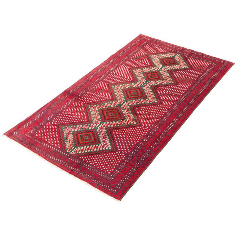 Tapis rouge Teimani 3 pi 5 po x 6 pi 6 po