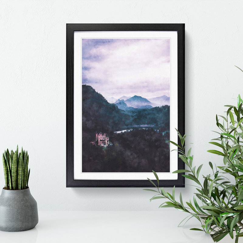 Hohenschwangau Castle - Framed Print, 63cm H x 45cm W x 2cm D, Black Framed