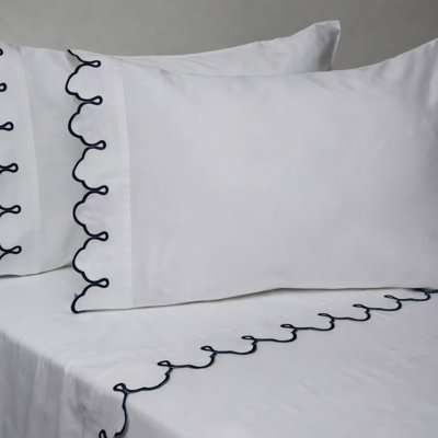 Scalloped 100% Cotton Standard Sheet Set