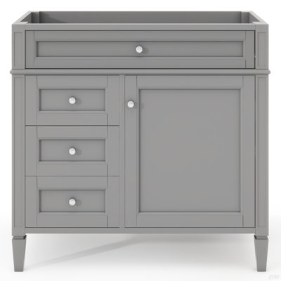 Meuble-lavabo de 36 po sans lavabo supérieur, armoire de rangement moderne avec 2 tiroirs et un tiroir basculant