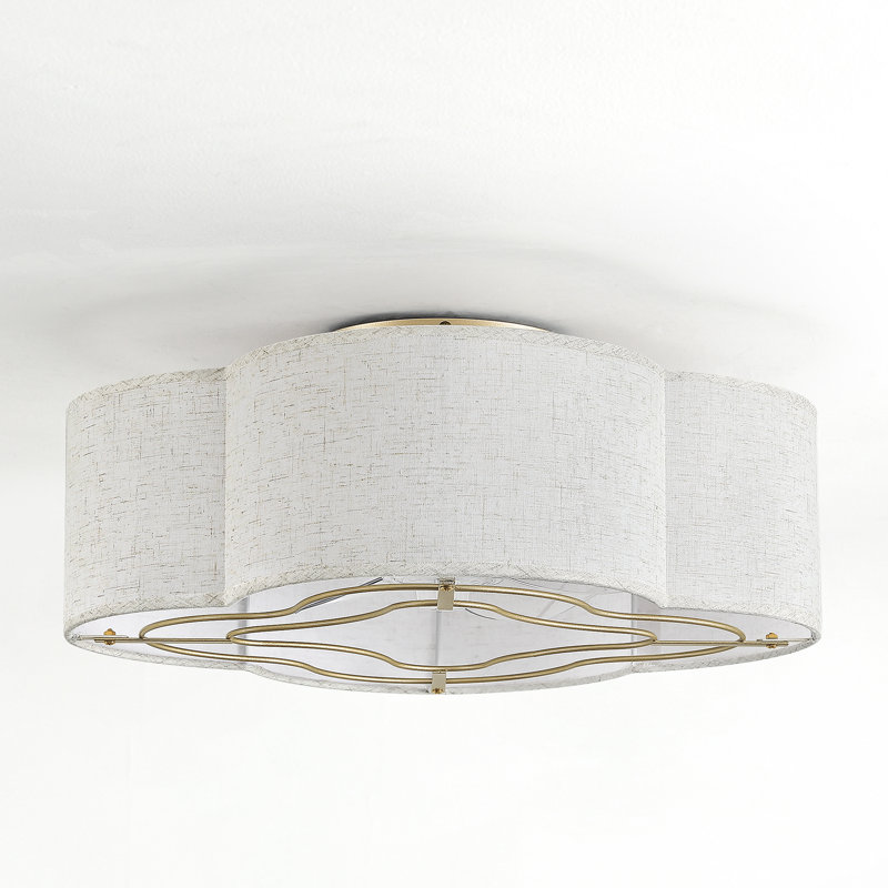 Ventilateur de plafond en cage 19,3 po avec abat-jour en tissu, ensemble d'éclairage et télécommande Boho