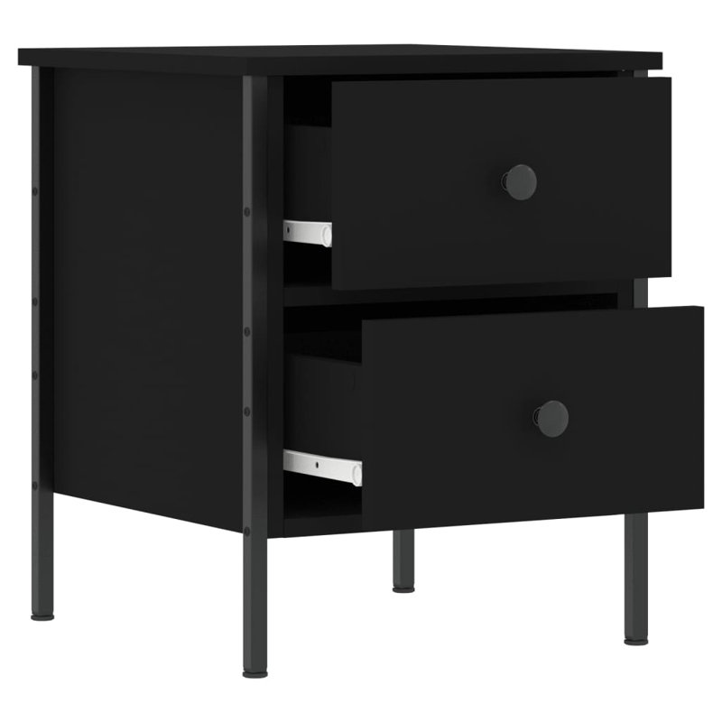 Alius Iron Bedside Table, Black, Individual