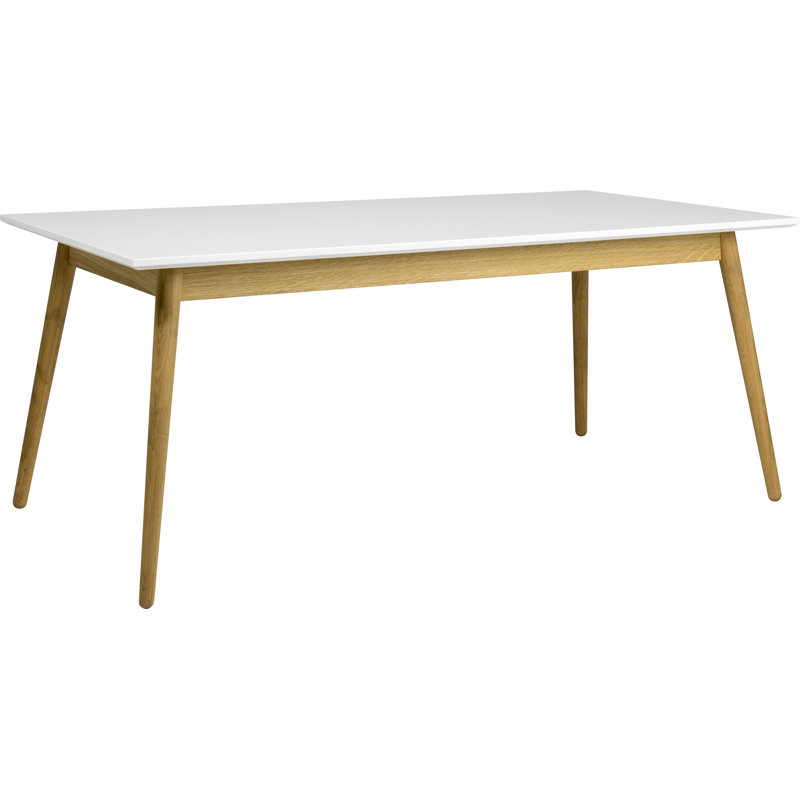 Table de salle à manger Wrentham, Laque blanche / chêne