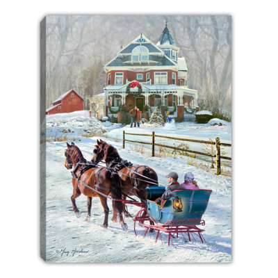 Sleigh Ride 8x6 Mini Lighted Easel Back Canvas