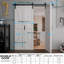 Porte de grange double en bois à double panneau avec trousse de quincaillerie d'installation-98430889